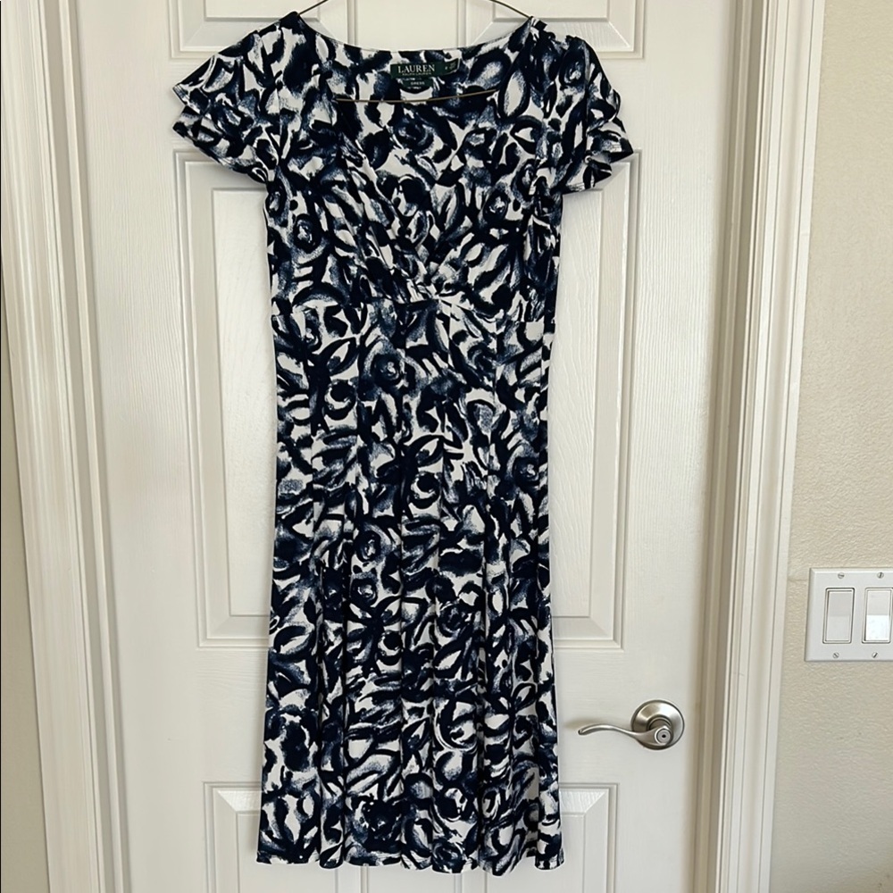 Lauren Ralph Lauren Black Ruffled Tiered Midi Dress